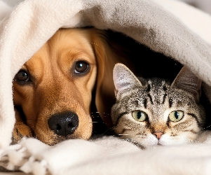 Cohabitation réussie entre chat et chien